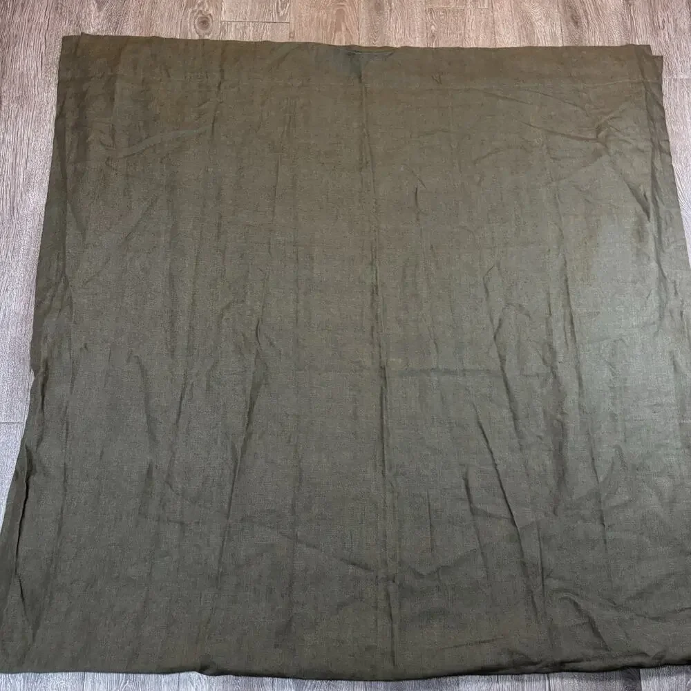 Single Ethan Allen Brown Linen Rod Curtain Lined 50x98, Excellent